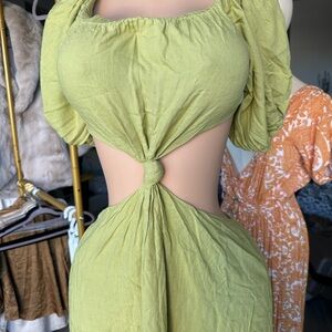 Green Tie-Front Dress